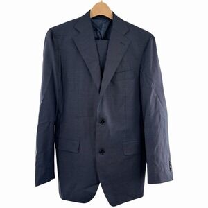 Atelier Munro Navy Blue Stretch Houndstooth Loro Piana Mooving 2 Way Suit MS0749